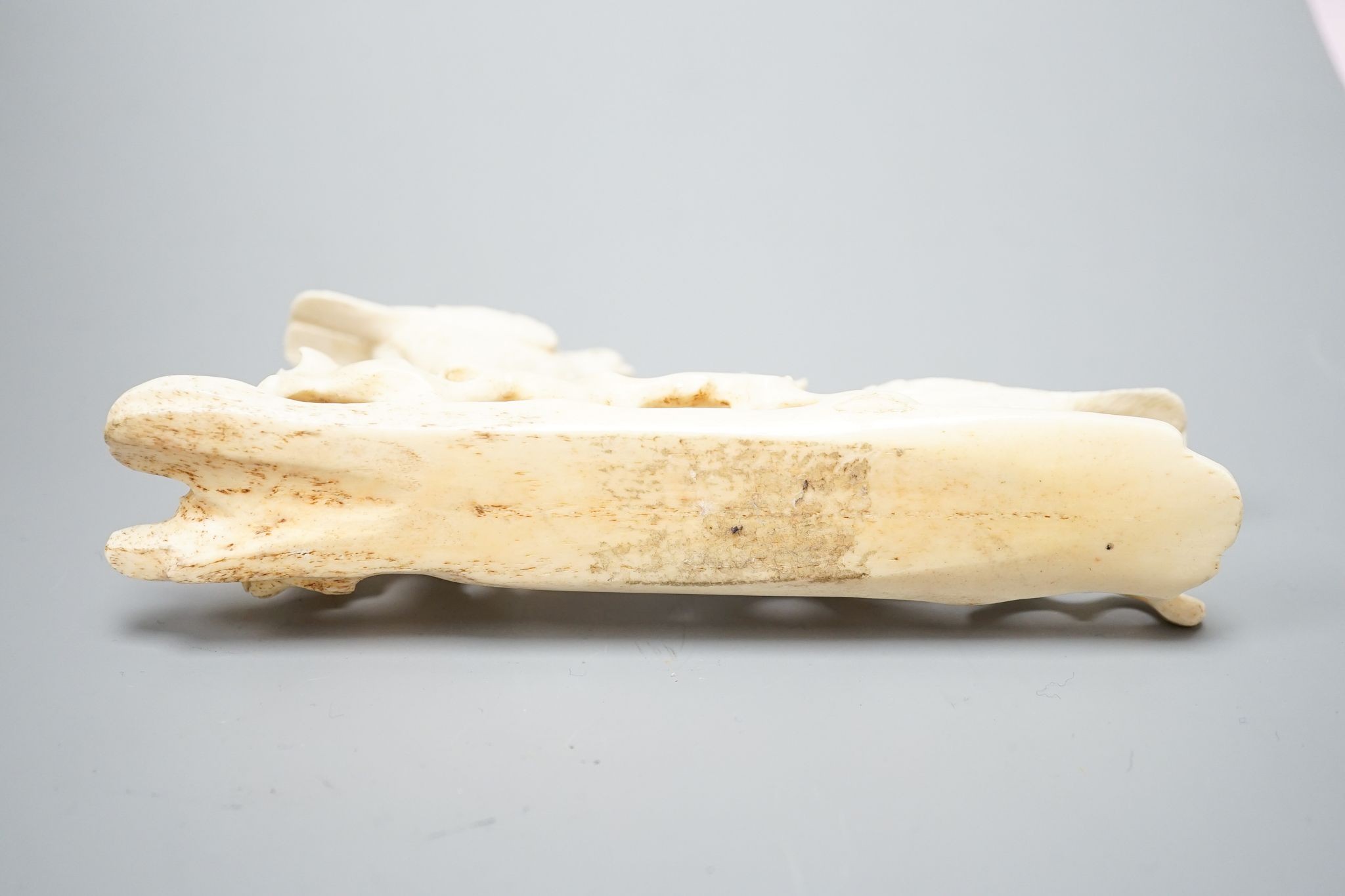 A Japanese ivory birds carving, Meiji period, 15cm